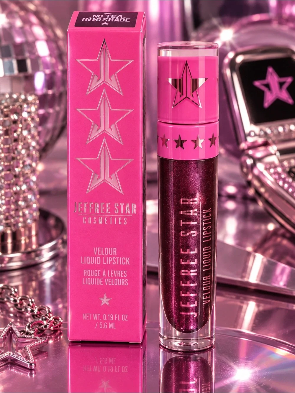 JEFFREE STAR Velour Liquid Lipstick No Tea No Shade Metallic Plum Goth Y2K NIB